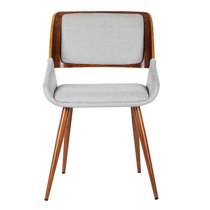 Armen Living - Panda Mid-Century Dining Chair Walnut Finish and Gray Fabric - LCPNSIWAGRAY veiw 2