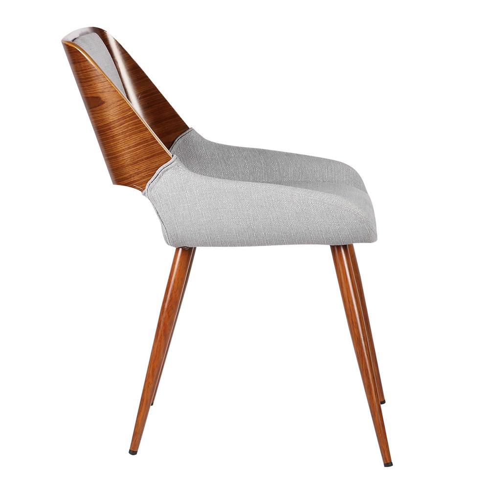 Armen Living - Panda Mid-Century Dining Chair Walnut Finish and Gray Fabric - LCPNSIWAGRAY veiw 3