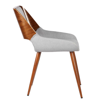 Armen Living - Panda Mid-Century Dining Chair Walnut Finish and Gray Fabric - LCPNSIWAGRAY veiw 3