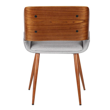 Armen Living - Panda Mid-Century Dining Chair Walnut Finish and Gray Fabric - LCPNSIWAGRAY veiw 4
