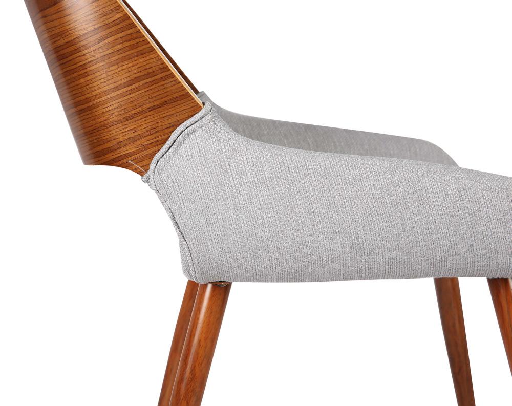 Armen Living - Panda Mid-Century Dining Chair Walnut Finish and Gray Fabric - LCPNSIWAGRAY veiw 6