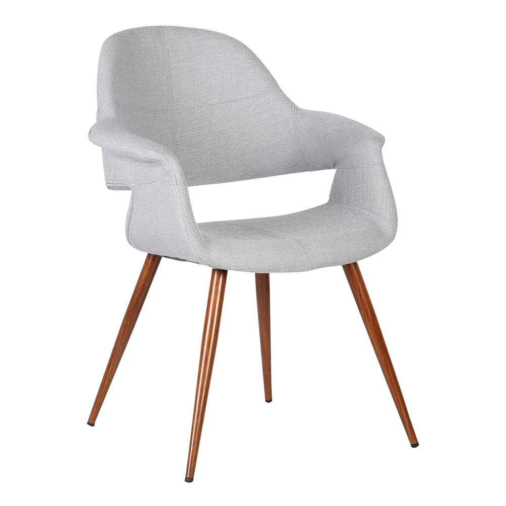 Armen Living - Phoebe Mid-Century Dining Chair in Walnut Finish and Gray Fabric - LCPHSIWAGRAY veiw 1