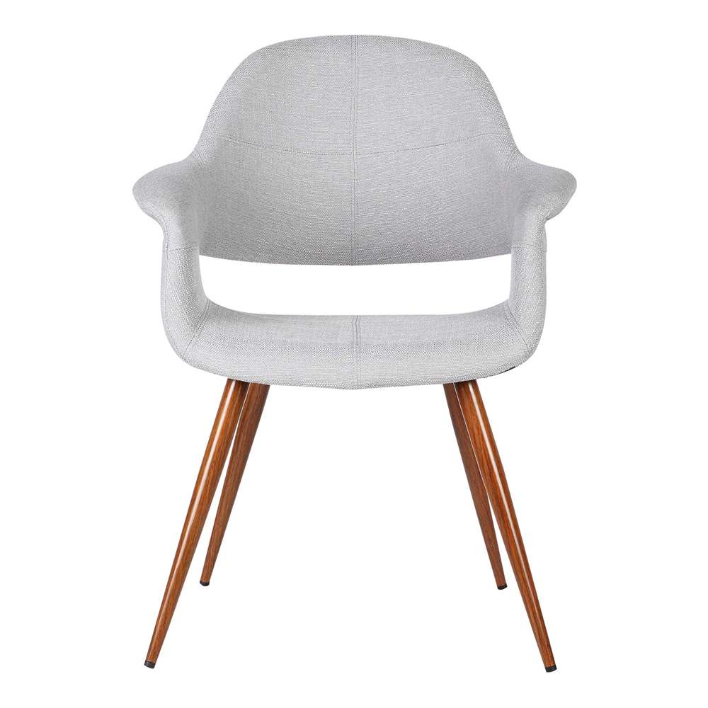 Armen Living - Phoebe Mid-Century Dining Chair in Walnut Finish and Gray Fabric - LCPHSIWAGRAY veiw 2