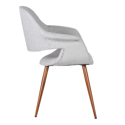 Armen Living - Phoebe Mid-Century Dining Chair in Walnut Finish and Gray Fabric - LCPHSIWAGRAY veiw 5