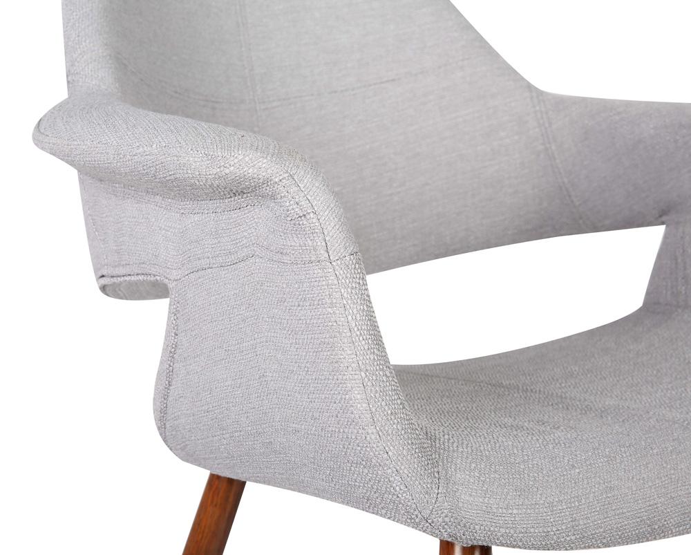 Armen Living - Phoebe Mid-Century Dining Chair in Walnut Finish and Gray Fabric - LCPHSIWAGRAY veiw 6