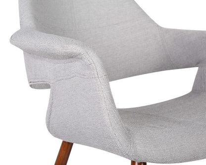 Armen Living - Phoebe Mid-Century Dining Chair in Walnut Finish and Gray Fabric - LCPHSIWAGRAY veiw 6