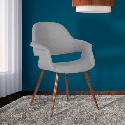 Armen Living - Phoebe Mid-Century Dining Chair in Walnut Finish and Gray Fabric - LCPHSIWAGRAY veiw 8
