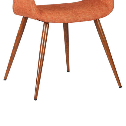 Armen Living - Phoebe Mid-Century Dining Chair in Walnut Finish and Orange Fabric - LCPHSIWAOR veiw 5
