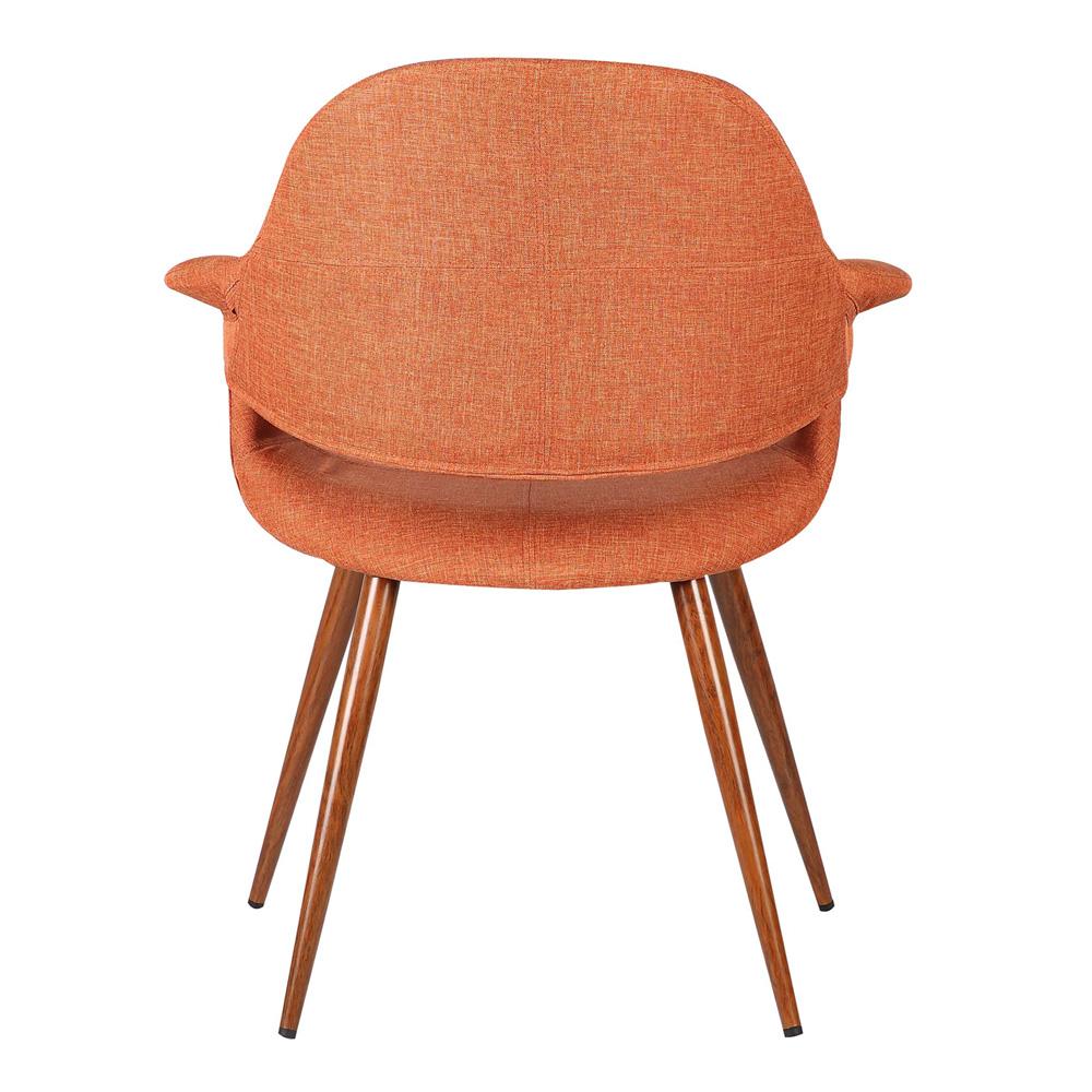 Armen Living - Phoebe Mid-Century Dining Chair in Walnut Finish and Orange Fabric - LCPHSIWAOR veiw 6