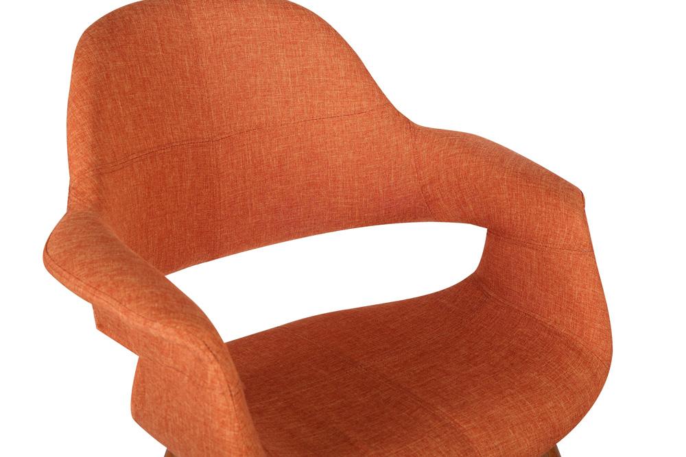 Armen Living - Phoebe Mid-Century Dining Chair in Walnut Finish and Orange Fabric - LCPHSIWAOR veiw 7