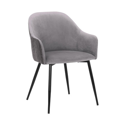 Armen Living - Pixie Dark Grey and Black Fabric Dining Room Chair with Black Metal Legs - LCPXCHGR veiw 1