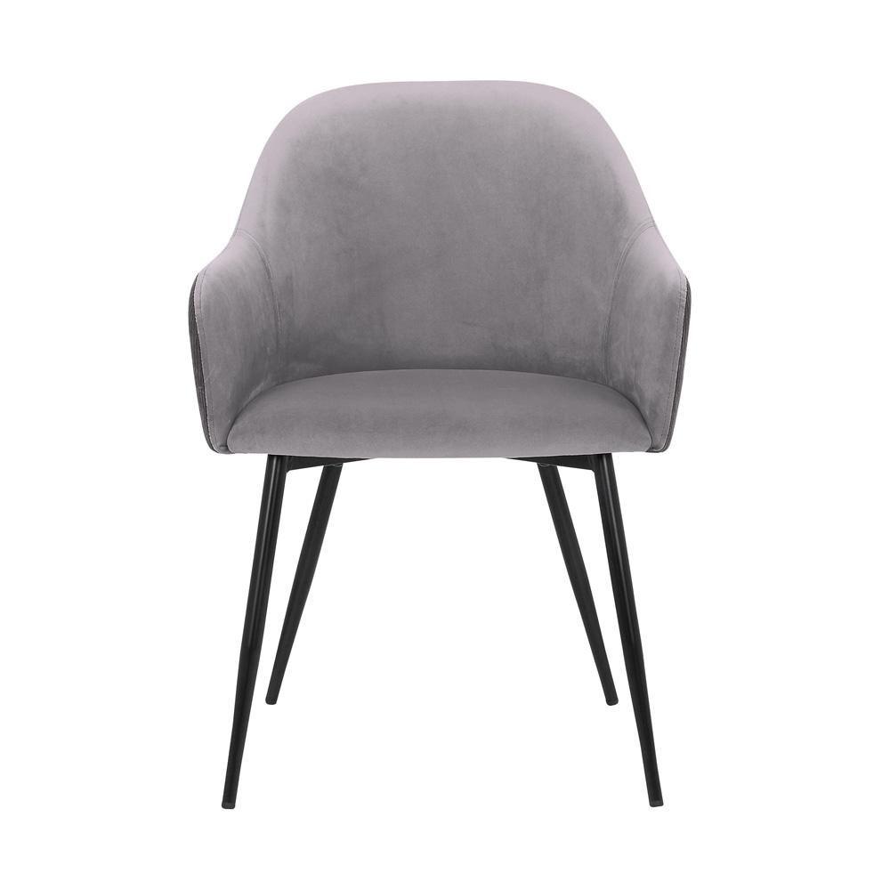 Armen Living - Pixie Dark Grey and Black Fabric Dining Room Chair with Black Metal Legs - LCPXCHGR veiw 2