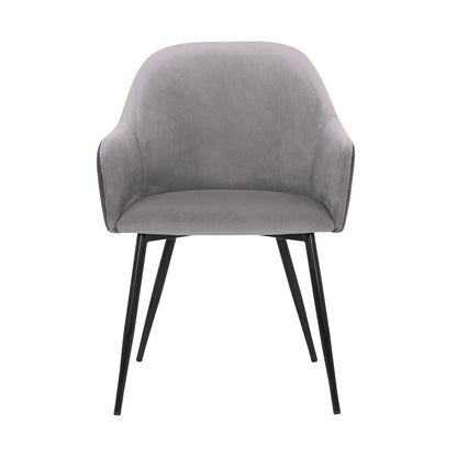 Armen Living - Pixie Dark Grey and Black Fabric Dining Room Chair with Black Metal Legs - LCPXCHGR veiw 2
