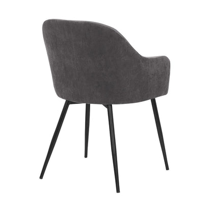 Armen Living - Pixie Dark Grey and Black Fabric Dining Room Chair with Black Metal Legs - LCPXCHGR veiw 4