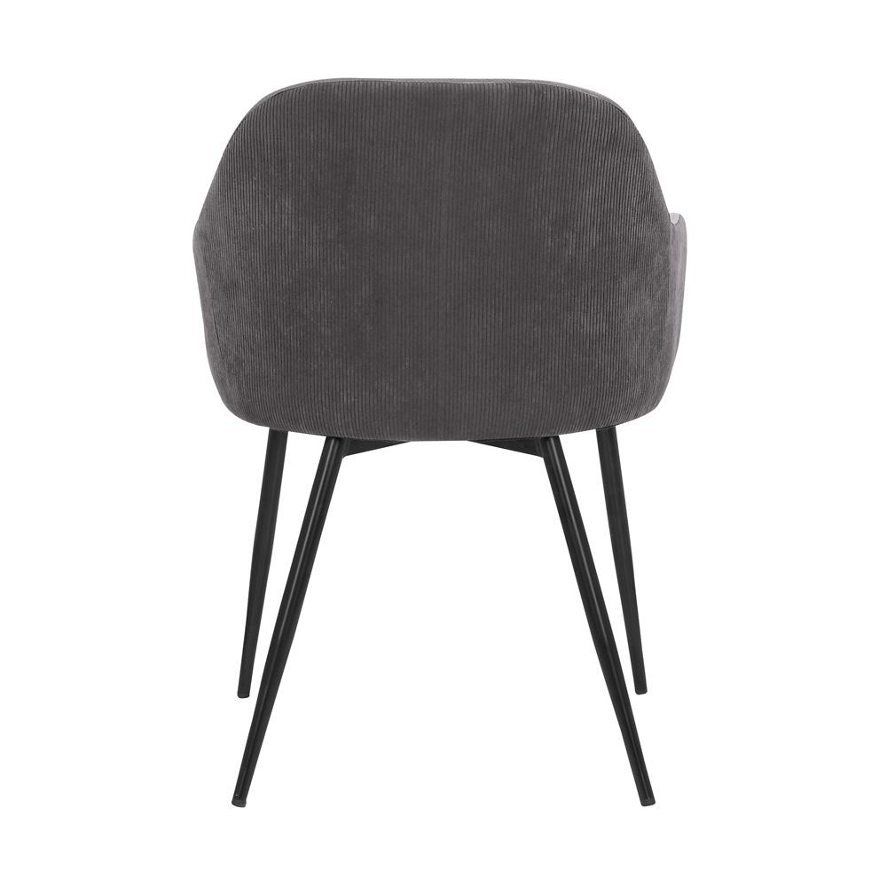 Armen Living - Pixie Dark Grey and Black Fabric Dining Room Chair with Black Metal Legs - LCPXCHGR veiw 5
