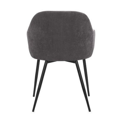 Armen Living - Pixie Dark Grey and Black Fabric Dining Room Chair with Black Metal Legs - LCPXCHGR veiw 5