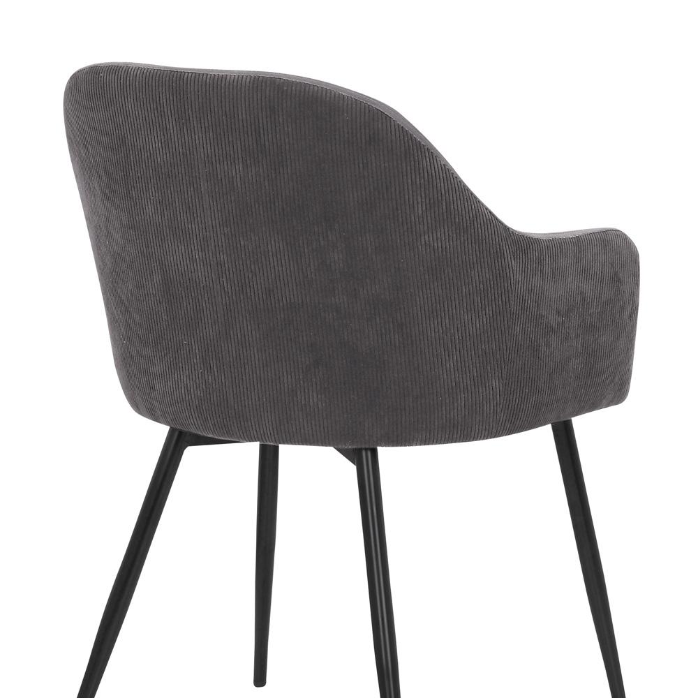 Armen Living - Pixie Dark Grey and Black Fabric Dining Room Chair with Black Metal Legs - LCPXCHGR veiw 7