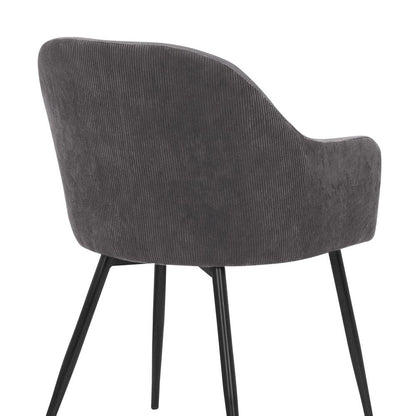 Armen Living - Pixie Dark Grey and Black Fabric Dining Room Chair with Black Metal Legs - LCPXCHGR veiw 7
