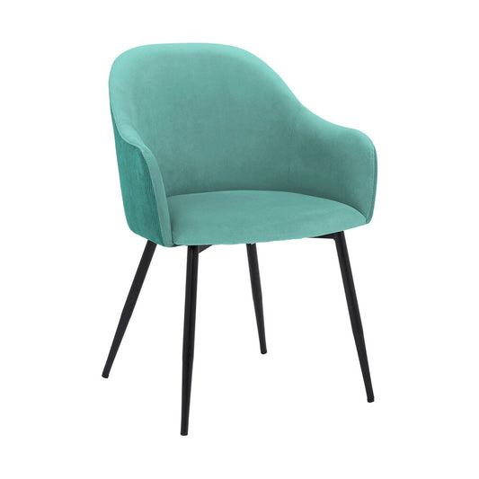 Armen Living - Pixie Two Tone Teal Fabric Dining Room Chair with Black Metal Legs - LCPXCHTL veiw 1