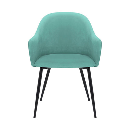 Armen Living - Pixie Two Tone Teal Fabric Dining Room Chair with Black Metal Legs - LCPXCHTL veiw 2