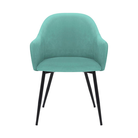 Armen Living - Pixie Two Tone Teal Fabric Dining Room Chair with Black Metal Legs - LCPXCHTL veiw 2