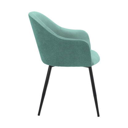 Armen Living - Pixie Two Tone Teal Fabric Dining Room Chair with Black Metal Legs - LCPXCHTL veiw 3