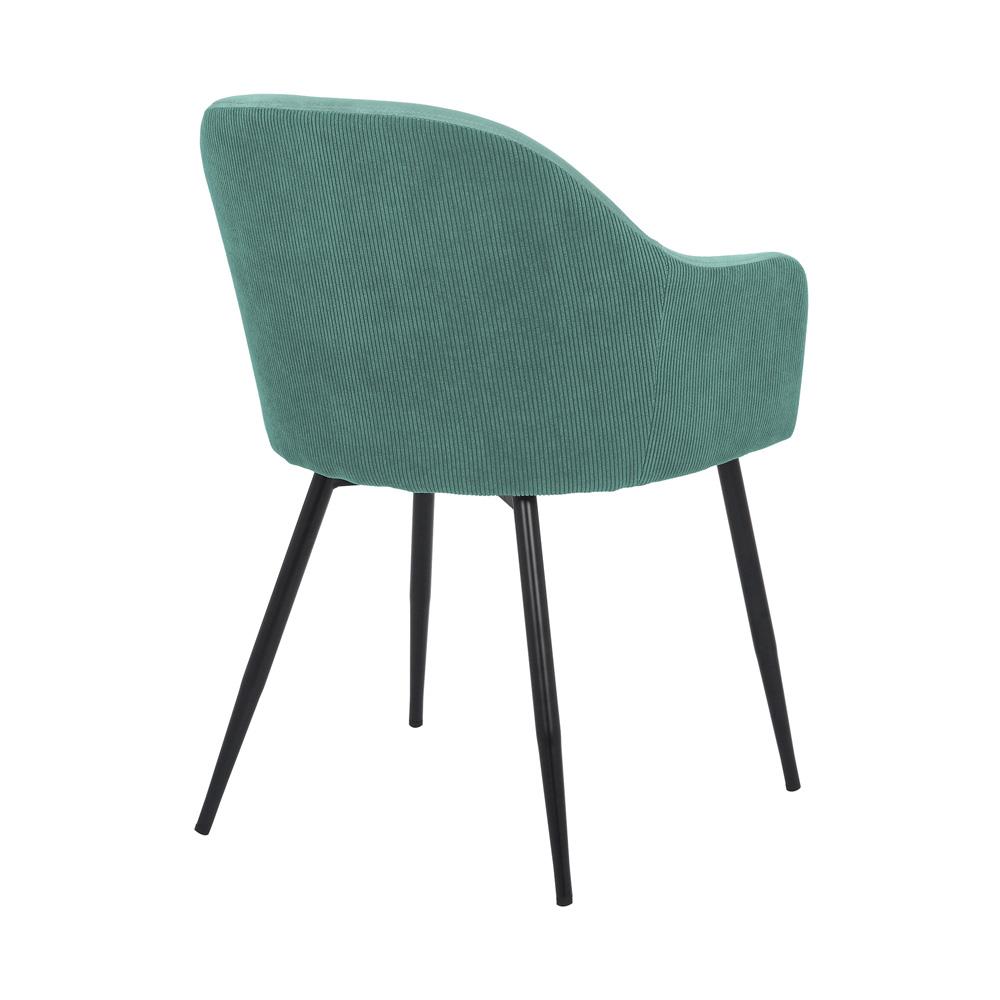 Armen Living - Pixie Two Tone Teal Fabric Dining Room Chair with Black Metal Legs - LCPXCHTL veiw 4
