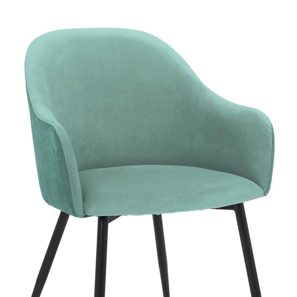 Armen Living - Pixie Two Tone Teal Fabric Dining Room Chair with Black Metal Legs - LCPXCHTL veiw 6