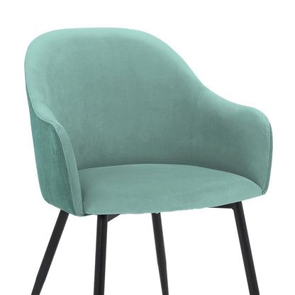 Armen Living - Pixie Two Tone Teal Fabric Dining Room Chair with Black Metal Legs - LCPXCHTL veiw 6