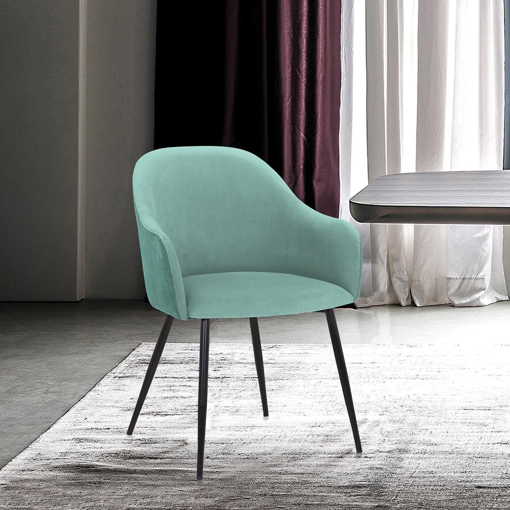 Armen Living - Pixie Two Tone Teal Fabric Dining Room Chair with Black Metal Legs - LCPXCHTL veiw 10