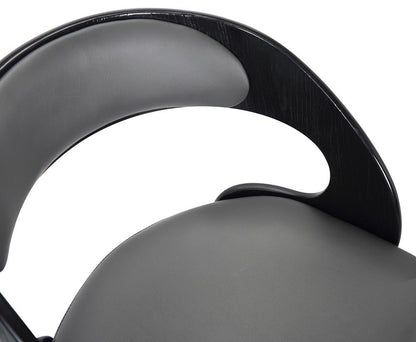 Armen Living - Shelly 30in Bar Height Swivel Grey Faux Leather and Black Wood Bar Stool - LCSHBAGRBL30 veiw 6