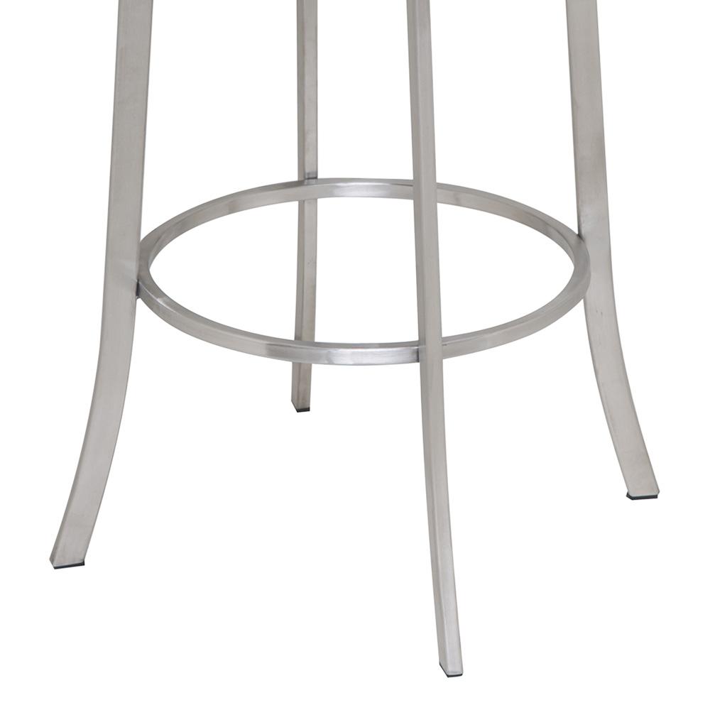 Armen Living - Viper 26in Counter Height Swivel Grey Faux Leather and Brushed Stainless Steel Bar Stool - LCVI26BAGR veiw 5
