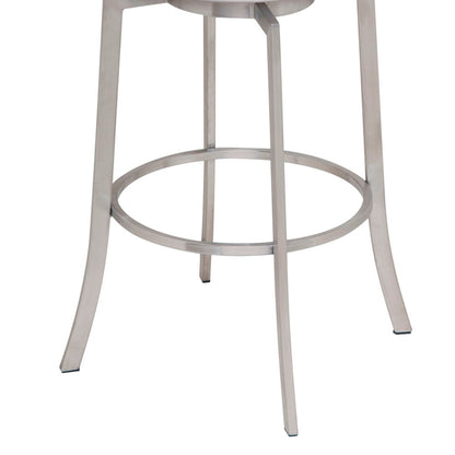 Armen Living - Viper 26in Counter Height Swivel White Faux Leather and Brushed Stainless Steel Bar Stool - LCVI26BAWH veiw 3