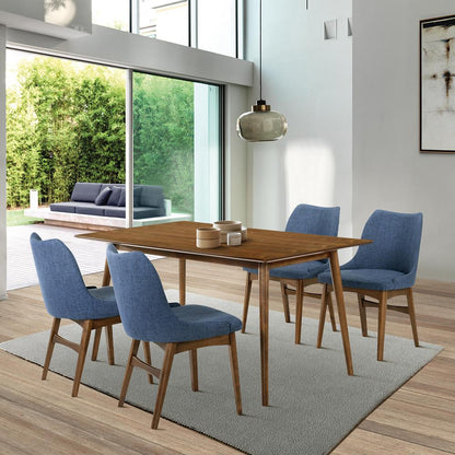 Armen Living - Westmont and Azalea Blue and Walnut Wood 5 Piece Dining Set - SETWEDI5AZWABLU veiw 9