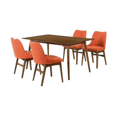 Armen Living - Westmont and Azalea Orange and Walnut 5 Piece Dining Set - SETWEDI5AZWAOR veiw 1