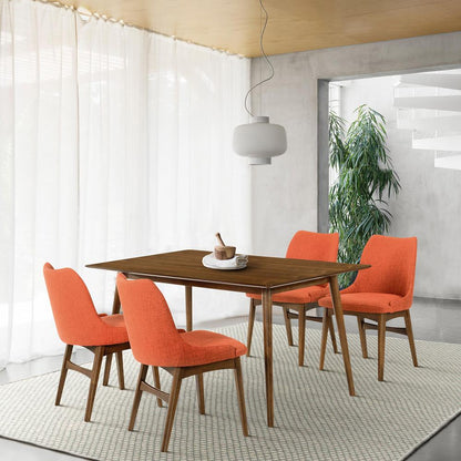 Armen Living - Westmont and Azalea Orange and Walnut 5 Piece Dining Set - SETWEDI5AZWAOR veiw 10