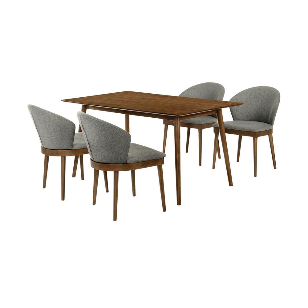 Armen Living - Westmont and Juno Charcoal and Walnut 5 Piece Dining Set - SETWEDI5JNWACH veiw 1