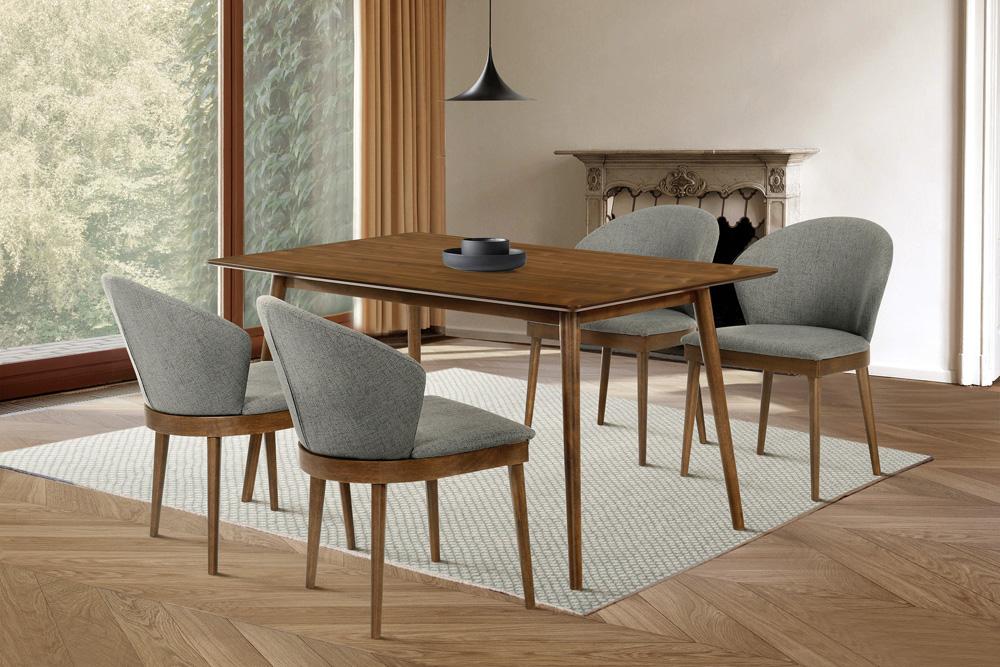 Armen Living - Westmont and Juno Charcoal and Walnut 5 Piece Dining Set - SETWEDI5JNWACH veiw 10