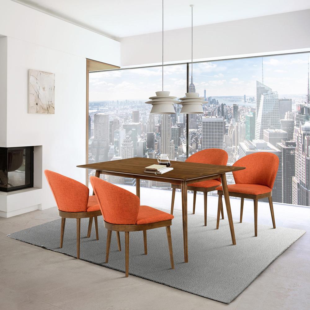 Armen Living - Westmont and Juno Orange and Walnut 5 Piece Dining Set - SETWEDI5JNWAOR veiw 10