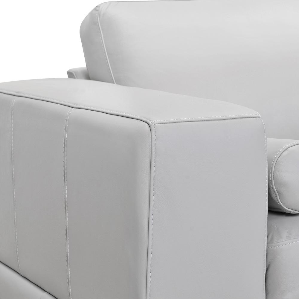 Armen Living - Wynne Contemporary Sofa in Genuine Dove Gray Leather with Brown Wood Legs - LCWY3DV veiw 4