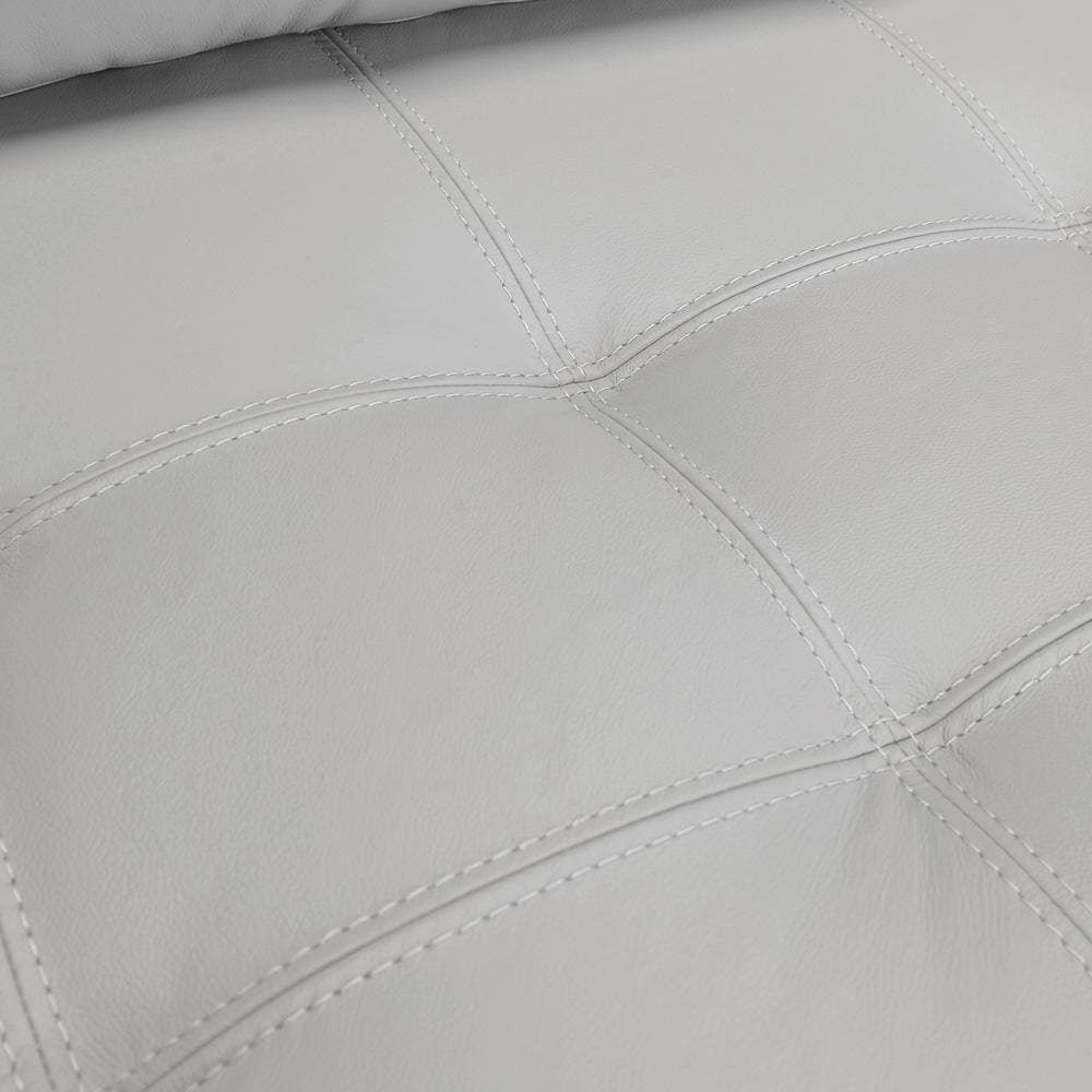 Armen Living - Wynne Contemporary Sofa in Genuine Dove Gray Leather with Brown Wood Legs - LCWY3DV veiw 5