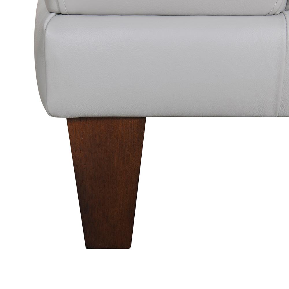 Armen Living - Wynne Contemporary Sofa in Genuine Dove Gray Leather with Brown Wood Legs - LCWY3DV veiw 7