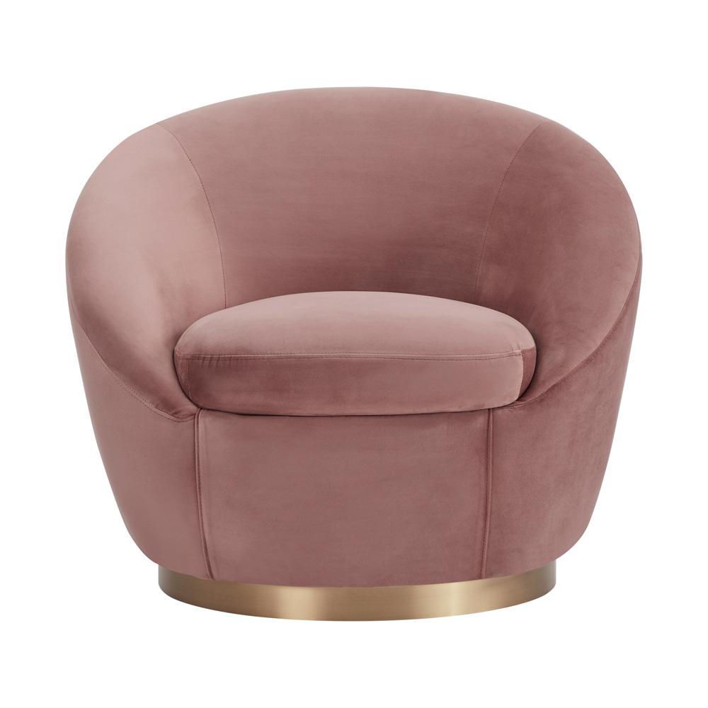 Armen Living - Yves Blush Velvet Swivel Accent Chair with Gold Base - LCYVCHBLUSH veiw 2