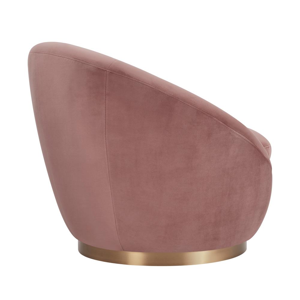 Armen Living - Yves Blush Velvet Swivel Accent Chair with Gold Base - LCYVCHBLUSH veiw 3