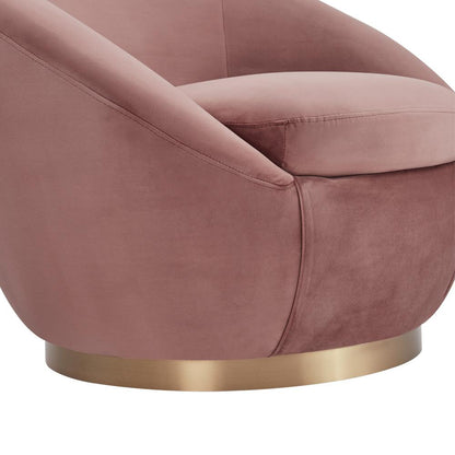 Armen Living - Yves Blush Velvet Swivel Accent Chair with Gold Base - LCYVCHBLUSH veiw 6