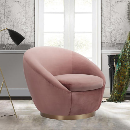 Armen Living - Yves Blush Velvet Swivel Accent Chair with Gold Base - LCYVCHBLUSH veiw 7