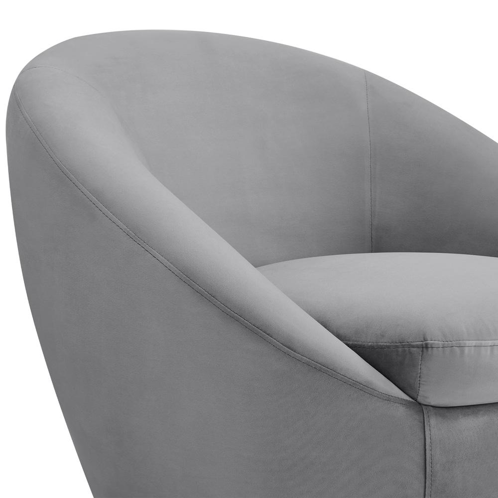 Armen Living - Yves Gray Velvet Swivel Accent Chair with Gold Base - LCYVCHGREY veiw 4