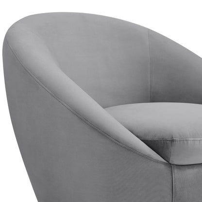 Armen Living - Yves Gray Velvet Swivel Accent Chair with Gold Base - LCYVCHGREY veiw 4