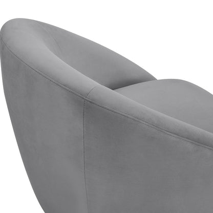 Armen Living - Yves Gray Velvet Swivel Accent Chair with Gold Base - LCYVCHGREY veiw 5