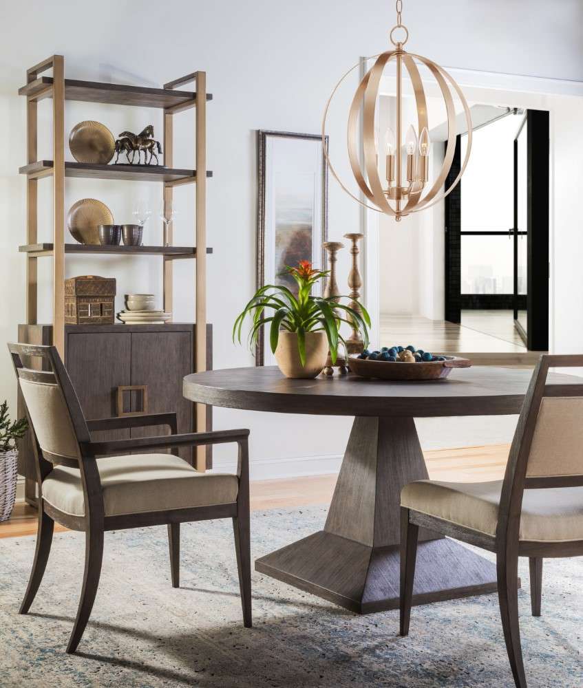Artistica Home - Cohesion Program Chronicle Round Dining Table - Warm medium brown - 01-2224-870C-39 veiw 2